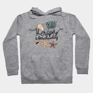 Therapy is Shell Collector Beachcombers - Beachcombing Seashell Collecting Hoodie